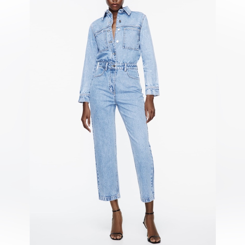 NWT Zara Denim Jean Jumpsuit